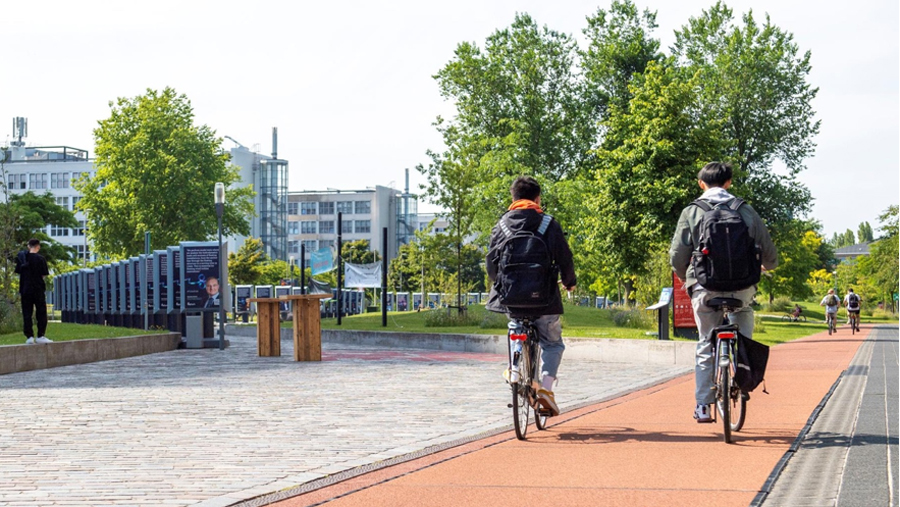 Circulair fietspad CirculinQ op Campus TU Delft