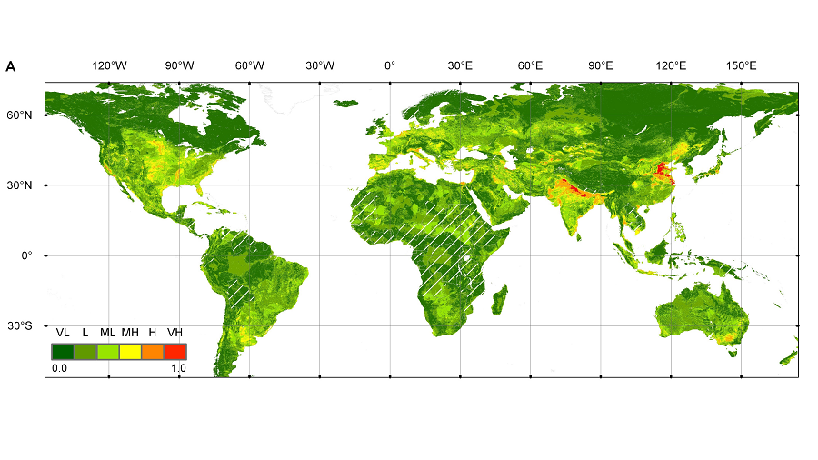 Wereldwijde kaart bodemdaling